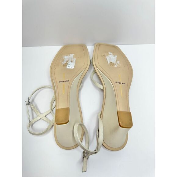 Dolce Vita Sandals Size 11 Gemini Cream Square Toe Wedge Heel - Picture 8 of 8